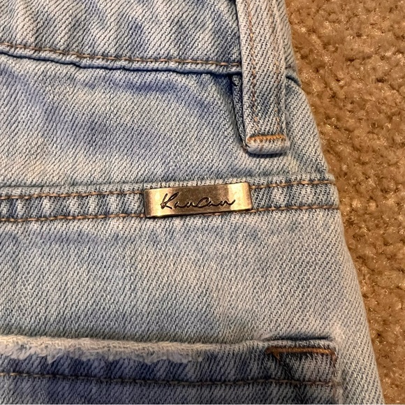 Women's Kancan Denim Shorts High Rise Size S  Light Wash w/ Distressing - Picture 6 of 6